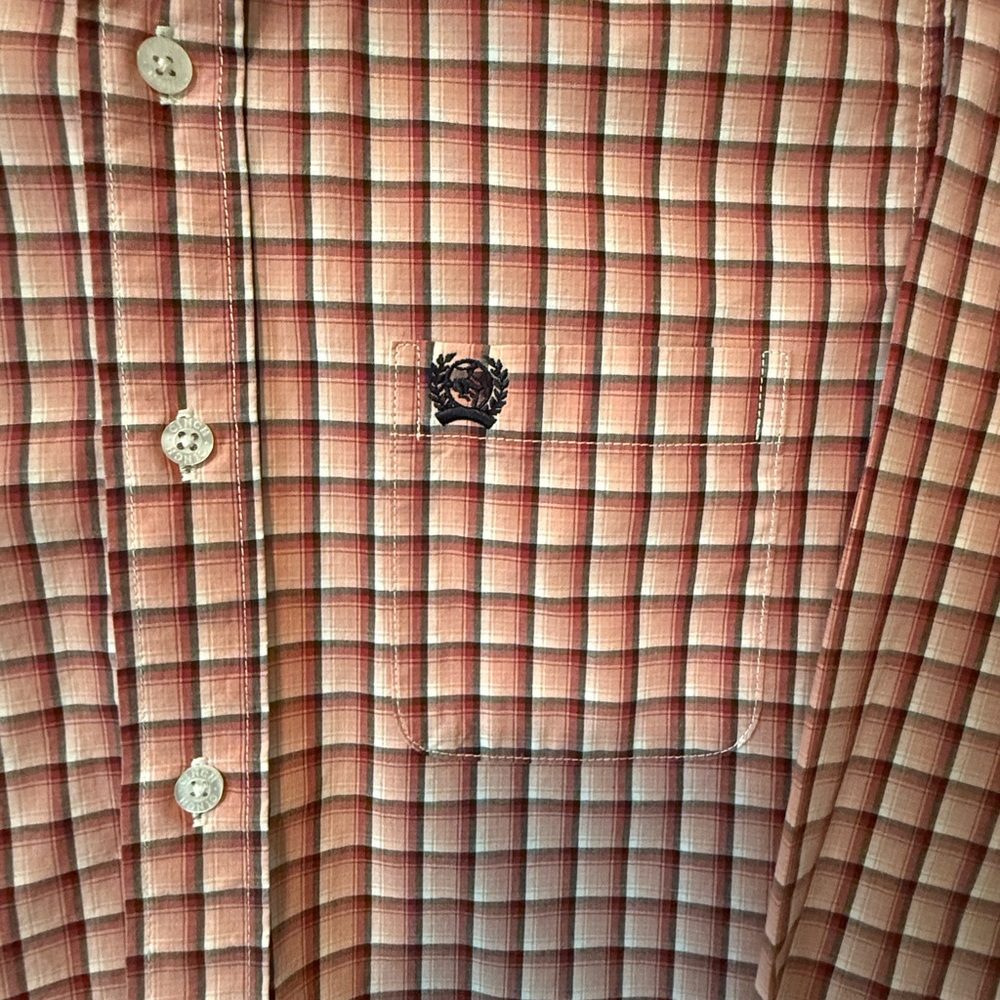 Cinch Boy Red and White Checkered Plaid Western Button Down Shirt